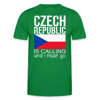 Tchéquie - T-shirt sport Homme - vert - Devant - AI Model Male 178 dark (178cm)