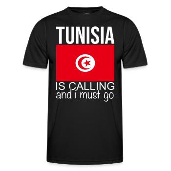 Tunisie - T-shirt sport Homme - noir - Devant - AI Model Male 178 dark (178cm)