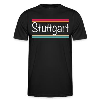 Stuttgart - Männer Funktions-T-Shirt - Schwarz - Vorne - AI Model Male 178 dark (178cm)
