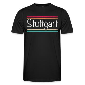 Stuttgart - Männer Funktions-T-Shirt - Schwarz - Vorne - AI Model Male 178 dark (178cm)