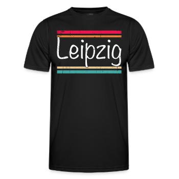 Leipzig - Männer Funktions-T-Shirt - Schwarz - Vorne - AI Model Male 178 dark (178cm)