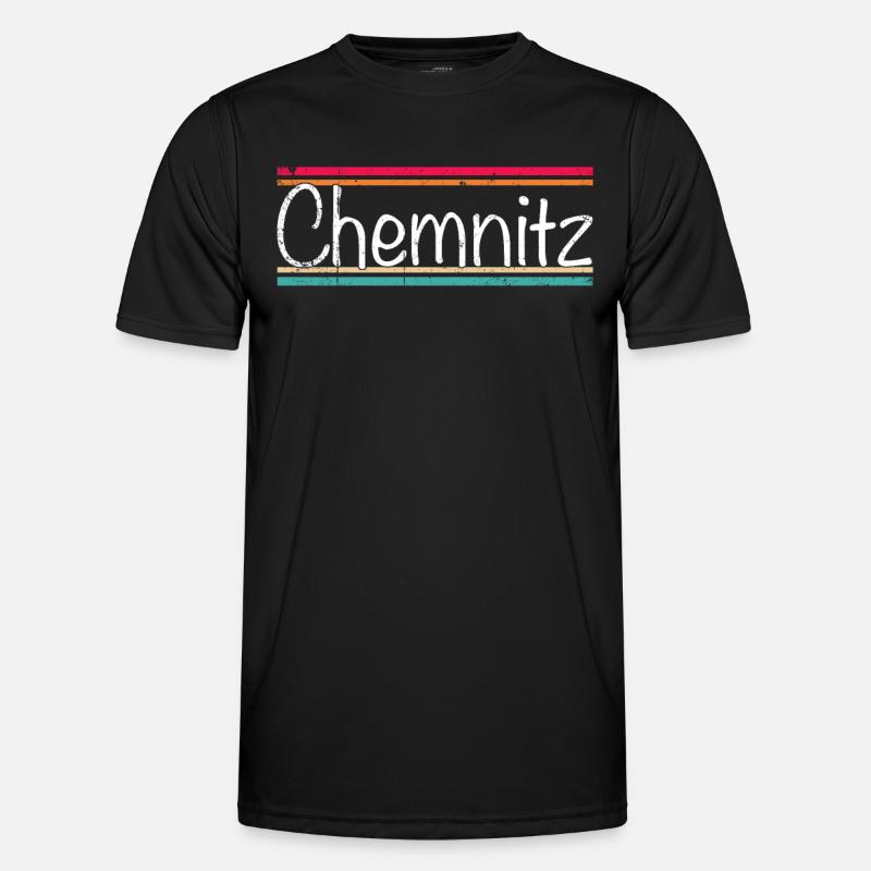 Chemnitz - Männer Funktions-T-Shirt - Schwarz