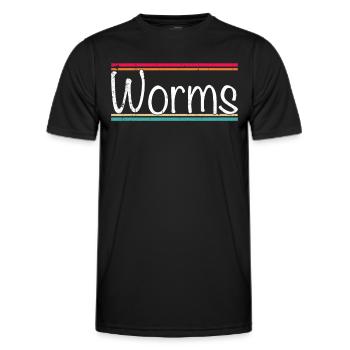 Worms - Men's Functional T-Shirt - black - Front - AI Model Male 178 dark (178cm)