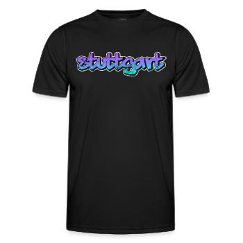Stuttgart - Männer Funktions-T-Shirt - Schwarz - Vorne - AI Model Male 178 dark (178cm)