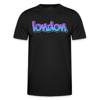 London - Men's Functional T-Shirt - black - Front - AI Model Male 178 dark (178cm)