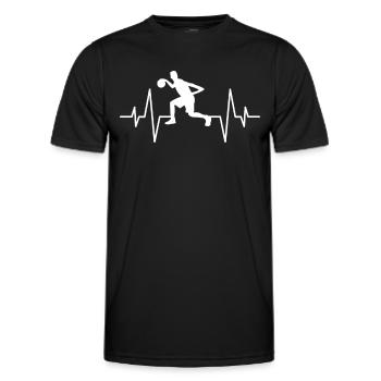 Basketball Herzschlag - Männer Funktions-T-Shirt - Schwarz - Vorne - AI Model Male 178 dark (178cm)