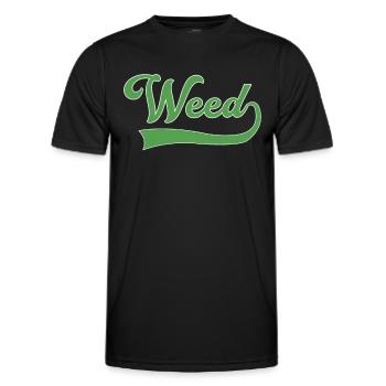 Weed lettering - Men's Functional T-Shirt - black - Front - AI Model Male 178 dark (178cm)