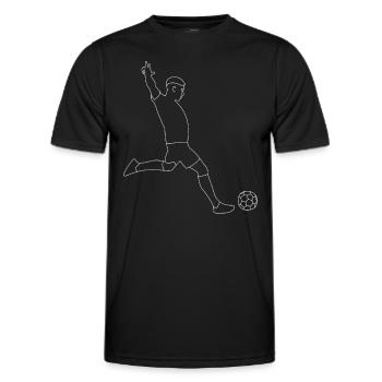 Fußball Fußballer - Männer Funktions-T-Shirt - Schwarz - Vorne - AI Model Male 178 dark (178cm)
