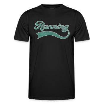 Running Endurance Sports Lettering - Men's Functional T-Shirt - black - Front - AI Model Male 178 dark (178cm)