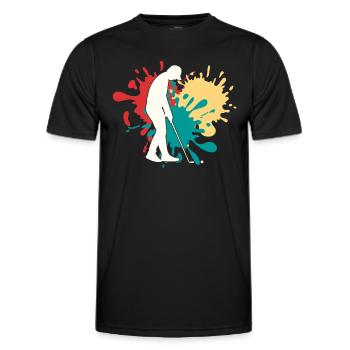 Joggen Silhouette - Männer Funktions-T-Shirt - Schwarz - Vorne - AI Model Male 178 dark (178cm)