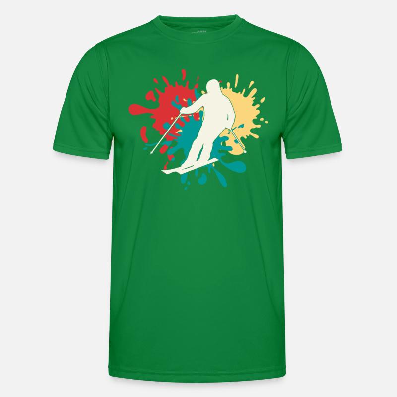 Skier Silhouette Men's Functional T-Shirt