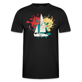 Sailing Boat Silhouette - Men's Functional T-Shirt - black - Front - AI Model Male 178 dark (178cm)