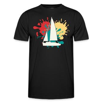 Sailing Boat Silhouette - Men's Functional T-Shirt - black - Front - AI Model Male 178 dark (178cm)