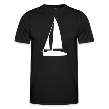 Sailing Boat Silhouette - Men's Functional T-Shirt - black - Front - AI Model Male 178 dark (178cm)
