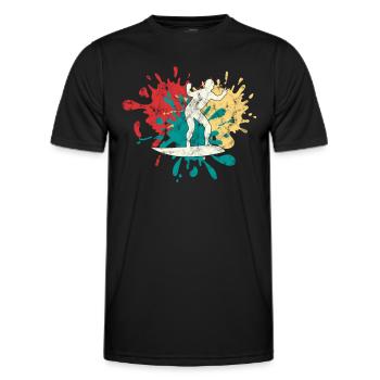 Surfer Silhouette - Männer Funktions-T-Shirt - Schwarz - Vorne - AI Model Male 178 dark (178cm)