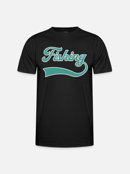 Lettrage de pêche - T-shirt sport Homme - noir
