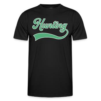 Jagd Schriftzug - Männer Funktions-T-Shirt - Schwarz - Vorne - AI Model Male 178 dark (178cm)
