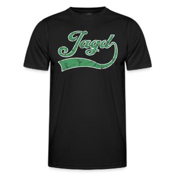 Jagd Schriftzug - Männer Funktions-T-Shirt - Schwarz - Vorne - AI Model Male 178 dark (178cm)