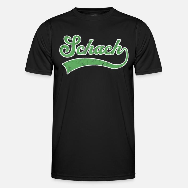 Schach Schriftzug - Männer Funktions-T-Shirt - Schwarz