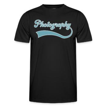 Fotografie Schriftzug - Männer Funktions-T-Shirt - Schwarz - Vorne - AI Model Male 178 dark (178cm)