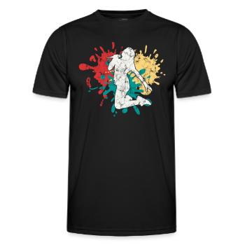 Silhouette de chanteuse chanteuse - T-shirt sport Homme - noir - Devant - AI Model Male 178 dark (178cm)