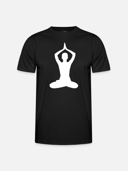 Yoga Meditation Silhouette - Men's Functional T-Shirt - black