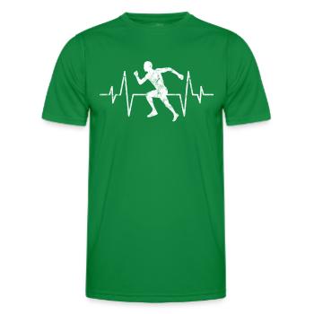 Rythme cardiaque de jogging - T-shirt sport Homme - vert - Devant - AI Model Male 178 dark (178cm)