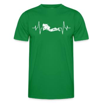 Plongée rythme cardiaque - T-shirt sport Homme - vert - Devant - AI Model Male 178 dark (178cm)