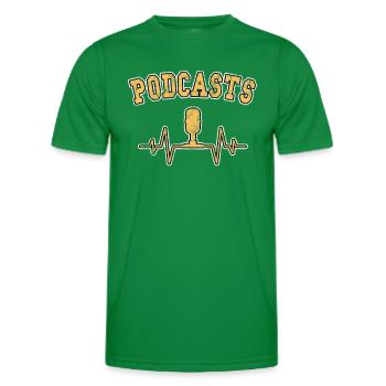 Podcast Heartbeat - Men's Functional T-Shirt - kelly green - Front - AI Model Male 178 dark (178cm)