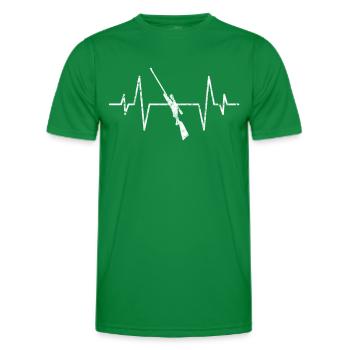 Hunting Rifle Heartbeat - Men's Functional T-Shirt - kelly green - Front - AI Model Male 178 dark (178cm)