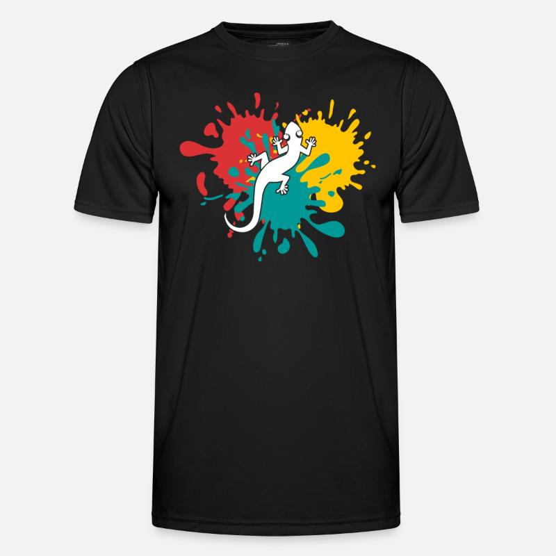 Eidechse - Männer Funktions-T-Shirt - Schwarz