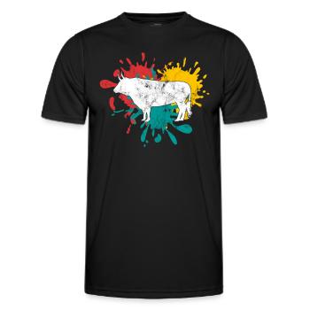 Stier - Männer Funktions-T-Shirt - Schwarz - Vorne - AI Model Male 178 dark (178cm)