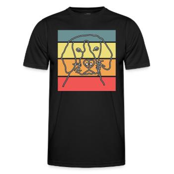 Dog Dog Head Retro - Men's Functional T-Shirt - black - Front - AI Model Male 178 dark (178cm)