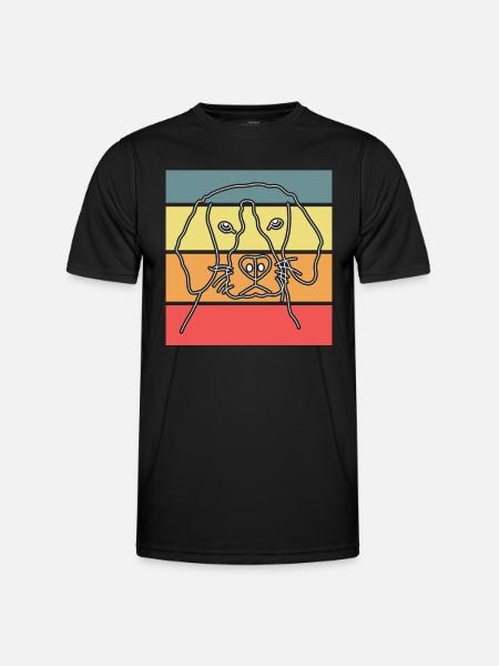 Dog Dog Head Retro - Men's Functional T-Shirt - black