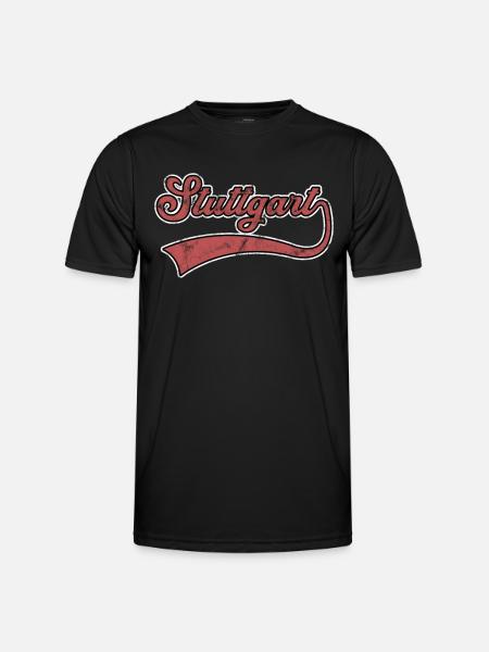 Stuttgart lettering - Men's Functional T-Shirt - black