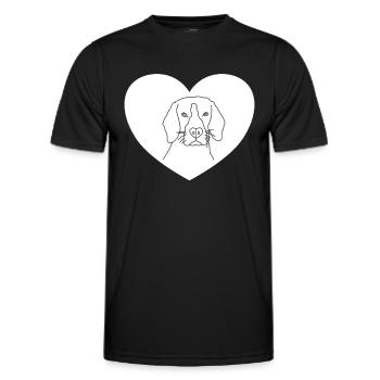 Dog Dog Head Heart - Men's Functional T-Shirt - black - Front - AI Model Male 178 dark (178cm)