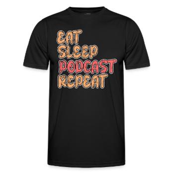 Podcast sur l’alimentation et le sommeil - T-shirt sport Homme - noir - Devant - AI Model Male 178 dark (178cm)