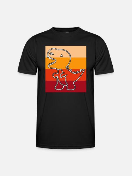 Dino Dinosaur Retro - Men's Functional T-Shirt - black