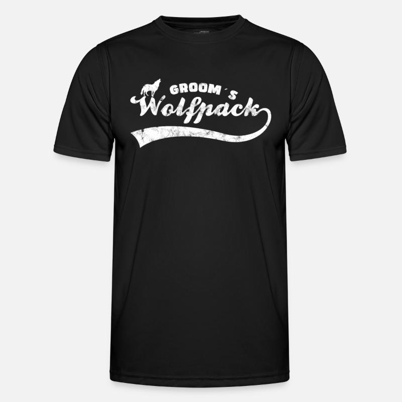 Bräutigam`s Wolfsrudel - Männer Funktions-T-Shirt - Schwarz