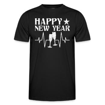 Frohes Neues Jahr - Männer Funktions-T-Shirt - Schwarz - Vorne - AI Model Male 178 dark (178cm)