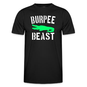 Burpee Beast - Men's Functional T-Shirt - black - Front - AI Model Male 178 dark (178cm)