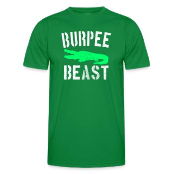 Burpee Beast - Men's Functional T-Shirt - kelly green - Front - AI Model Male 178 dark (178cm)
