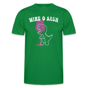 funny wine dinosaur saying - Men's Functional T-Shirt - kelly green - Front - AI Model Male 178 dark (178cm)