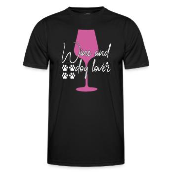Wein und Hundeliebhaber - Männer Funktions-T-Shirt - Schwarz - Vorne - AI Model Male 178 dark (178cm)