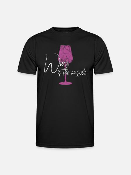 Wine Response Saying - Men's Functional T-Shirt - black