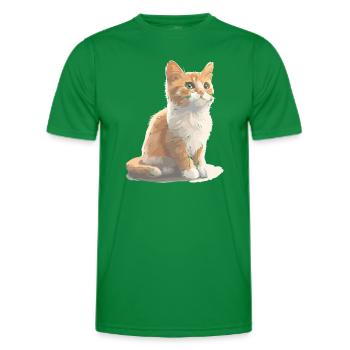 Cat cute cat drawing - Men's Functional T-Shirt - kelly green - Front - AI Model Male 178 dark (178cm)