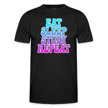 Manger dormir Étudier - T-shirt sport Homme - noir - Devant - AI Model Male 178 dark (178cm)