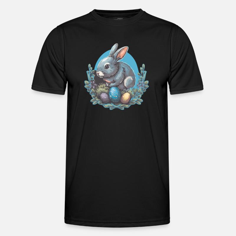 Osterhase - Männer Funktions-T-Shirt - Schwarz