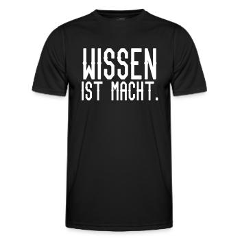 Wissen ist Macht - Männer Funktions-T-Shirt - Schwarz - Vorne - AI Model Male 178 dark (178cm)
