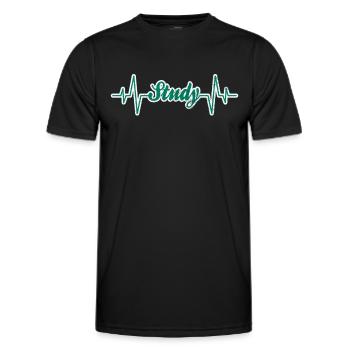 Étudier le rythme cardiaque - T-shirt sport Homme - noir - Devant - AI Model Male 178 dark (178cm)